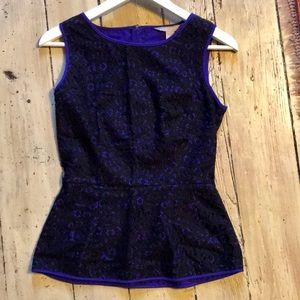 Banana Republic lace overlay peplum top